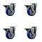 Service Caster 4'' Blue Poly Wheel Swivel Top Plate Caster Set Posi Brake, 4PK SCC-20S414-PPUB-BLUE-PLB-4 - alternate 1